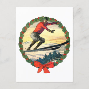Cartes Pour Fêtes Annuelles Tremplin de ski de Noël