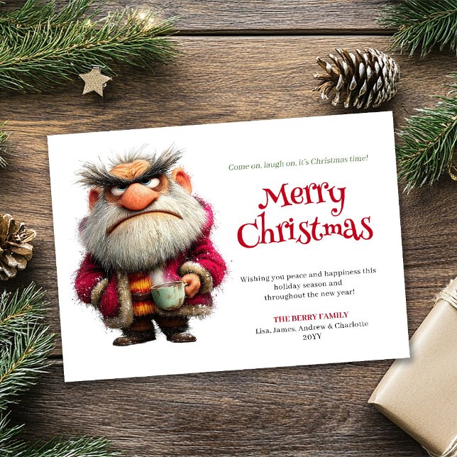 Cartes Pour Fêtes Annuelles Trending quirky Claus editable Christmas greeting (Trending quirky Claus editable Christmas greeting)