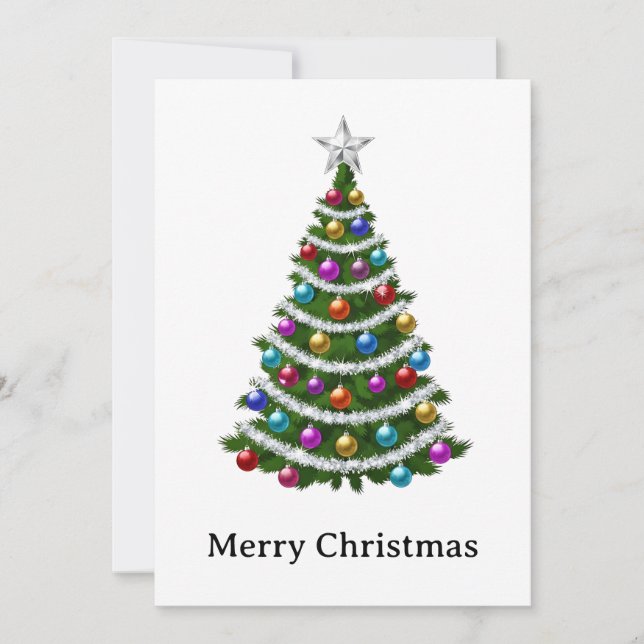 Cartes Pour Fêtes Annuelles Trendy Elegant Modern Non Photo Christmas Tree (Devant)