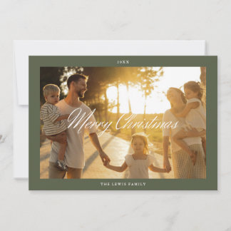 Cartes Pour Fêtes Annuelles Trendy Script Joyeux Noël Simple Une Photo