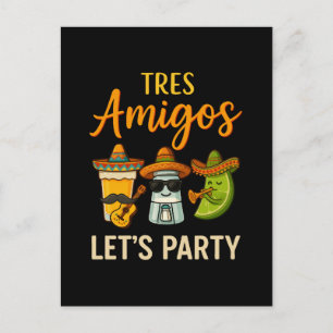 Cartes Pour Fêtes Annuelles Tres Amigos Tequila Salt Lime Cinco De Mayo