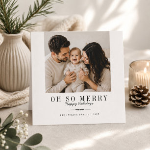 Cartes Pour Fêtes Annuelles Très Joyeuse Photo de Famille Classique de Noël