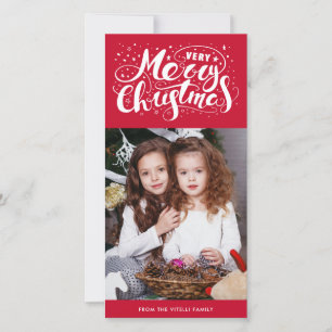 Cartes Pour Fêtes Annuelles Très Joyeuse photo de Noël Red