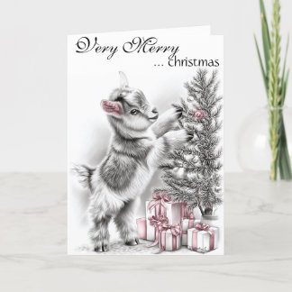 Cartes Pour Fêtes Annuelles Très Joyeux Noël - Baby Chèvre Noël