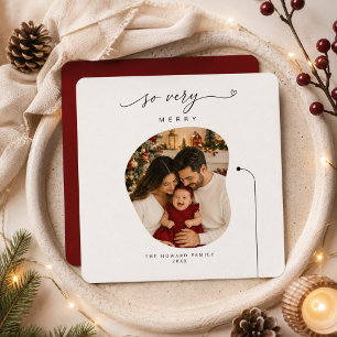 Cartes Pour Fêtes Annuelles Très Joyeux Noël Rond Photo Famille Noël