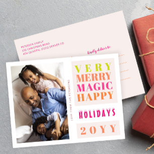 Cartes Pour Fêtes Annuelles Très Joyeux Noël vacances grande typographie