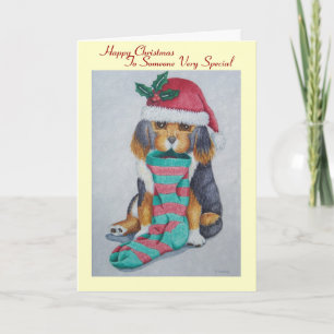 Cartes Pour Fêtes Annuelles très mignon chiot noir et brun noël