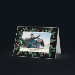 Cartes Pour Fêtes Annuelles Très Noël de l'aquarelle | de Joyeux Noël de baie<br><div class="desc">Célébrez Noël avec cette carte moderne comportant le feuillage et les baies peints à la main d'aquarelle. Personnalisez avec votre photo et texte. Employez la "personnaliser il" bouton pour des options de édition plus avancées.</div>