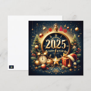 Cartes Pour Fêtes Annuelles Trésors intemporels : Bienvenue 2025 en splendeur 