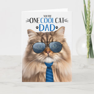 Cartes Pour Fêtes Annuelles Tri Couleur Perse Fête des pères Chat Un Cool Chat