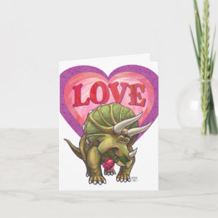 Cartes Pour Fêtes Annuelles Tricératops amoureux Saint Valentin