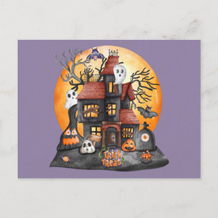 Cartes Pour Fêtes Annuelles Trick ou traitement Halloween Haunween Haunted Hou
