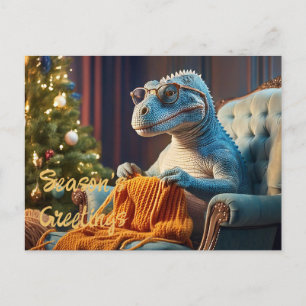 Cartes Pour Fêtes Annuelles Tricot Dinosaur Joyeux Noël
