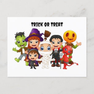 Cartes Pour Fêtes Annuelles Tricoter ou traiter les enfants d'Halloween