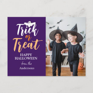 Cartes Pour Fêtes Annuelles Tricoter ou traiter Photo de famille Éffrayant H