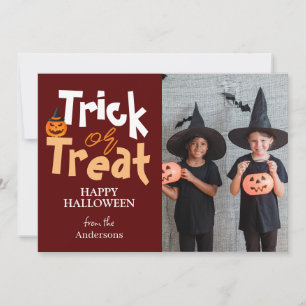 Cartes Pour Fêtes Annuelles Tricoter ou traiter Photo de famille Éffrayant H