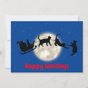 Cartes Pour Fêtes Annuelles Tringle père Noël avec des chats noirs drôles