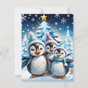 Cartes Pour Fêtes Annuelles Trois adorables pingouins