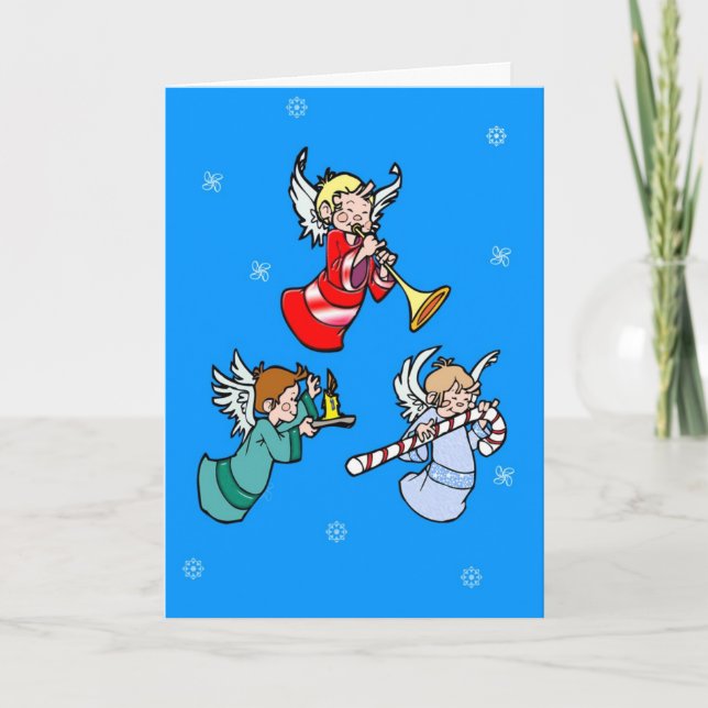 Cartes Pour Fêtes Annuelles Trois anges de Noël (Devant)
