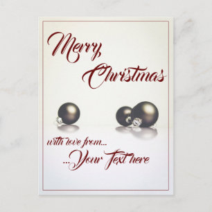 Cartes Pour Fêtes Annuelles Trois boules de Noël devant un fond clair
