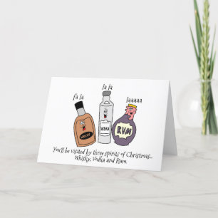 Cartes Pour Fêtes Annuelles Trois esprits de Noël éméchés