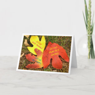 CARTES POUR FÊTES ANNUELLES TROIS FEUILLES AVEC SENTIMENT DE REMERCIEMENT C