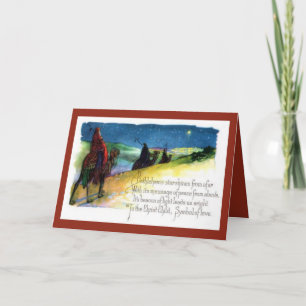Cartes Pour Fêtes Annuelles Trois hommes sages à la suite de l'étoile à Bethlé