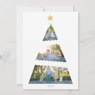 Cartes Pour Fêtes Annuelles Trois photos Arbre de Noël moderne