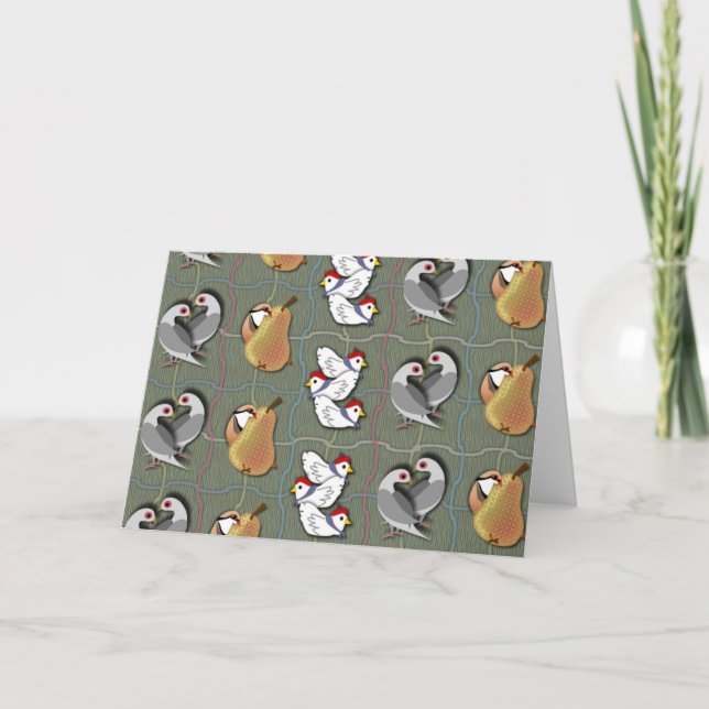 Cartes Pour Fêtes Annuelles Trois poules françaises (Devant)