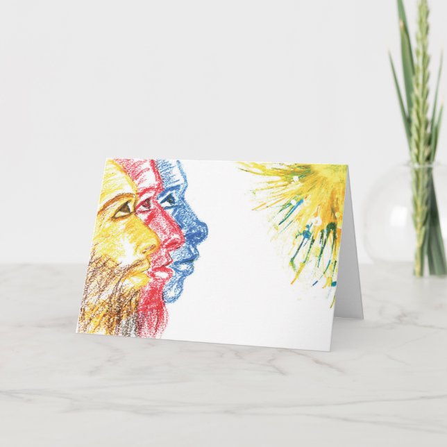 Cartes Pour Fêtes Annuelles Trois rois multiculturels Abstraits modernes (Devant)