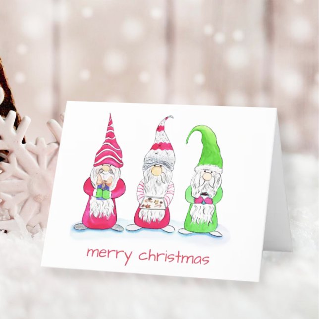 Cartes Pour Fêtes Annuelles Trois sages gnomes de Noël (Créateur téléchargé)