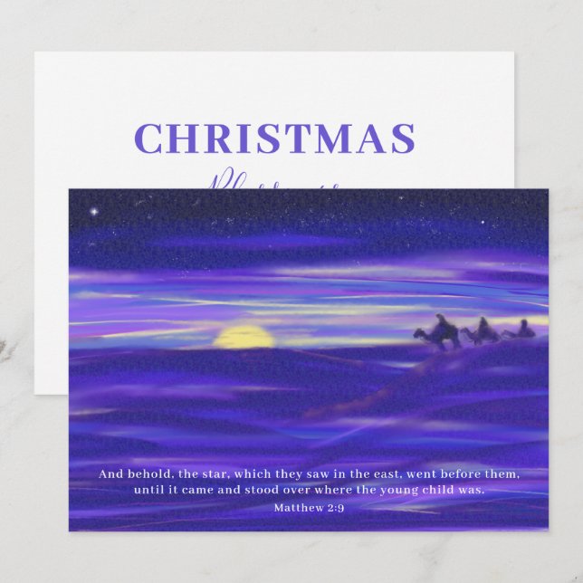 Cartes Pour Fêtes Annuelles Trois sages hommes aquarelle Personnalisé (Devant / Derrière)