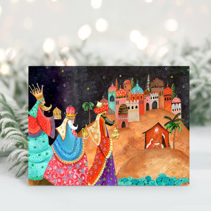 Cartes Pour Fêtes Annuelles Trois Sages Hommes Noël