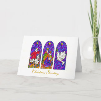 Cartes Pour Fêtes Annuelles Trois vitraux de Noël