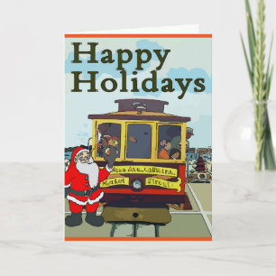 Cartes Pour Fêtes Annuelles Trolley Car, San Francisco, Christmas