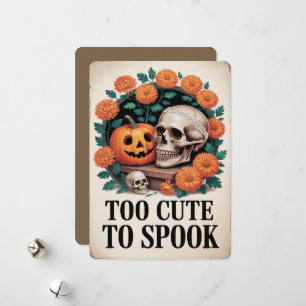 Cartes Pour Fêtes Annuelles "Trop mignon pour faire peur" Halloween