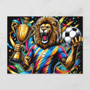 Cartes Pour Fêtes Annuelles Trophée de football champion de soccer Lion Victoi