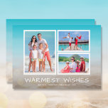 Cartes Pour Fêtes Annuelles Tropical Beach Christmas Photo Holiday Card<br><div class="desc">Share your favorite beach vacation or warm weather photos with this fun tropical beach sand and sea Christmas holiday card with your message in chic white lettering. Select Matte for heaviest paper and high definition for best print quality.</div>