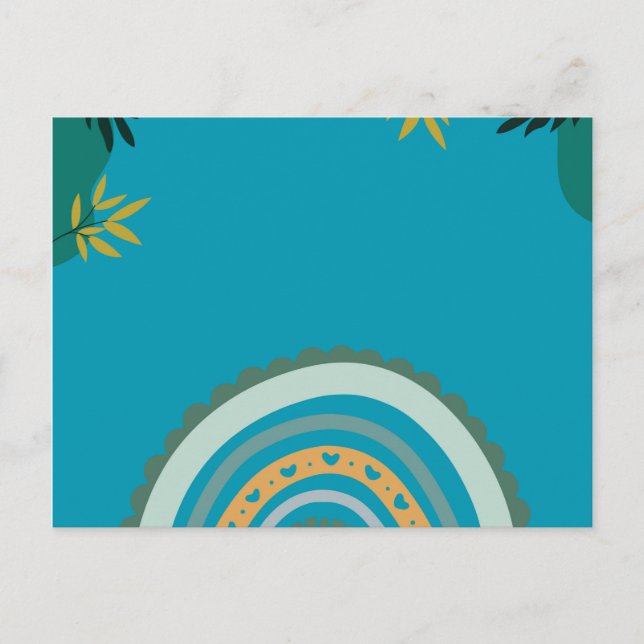 Cartes Pour Fêtes Annuelles Tropical blue teal  (Devant)