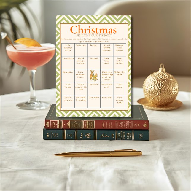 Cartes Pour Fêtes Annuelles Tropical Christmas Find the Guest Bingo card (Tropical Christmas Find the Guest Bingo card)