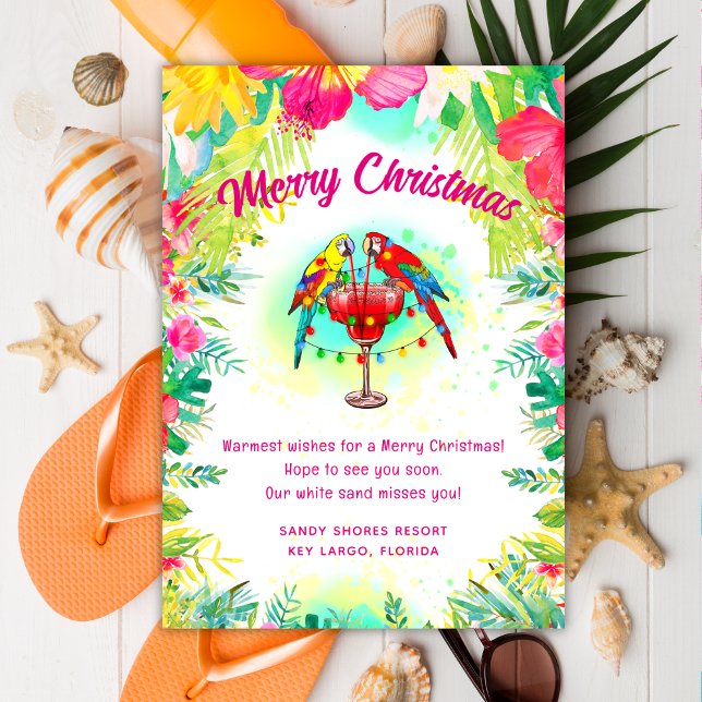 Cartes Pour Fêtes Annuelles Tropical Merry Christmas Business (Créateur téléchargé)