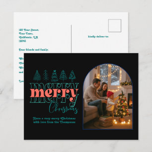 Cartes Pour Fêtes Annuelles Tropical Pop Cozy Arch Photo Joyeux Noël