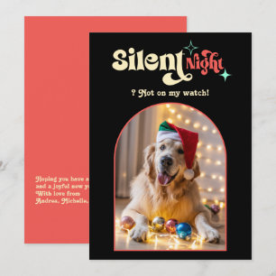 Cartes Pour Fêtes Annuelles Tropical Pop Drôle Rétro Photo de Noël de Chien de