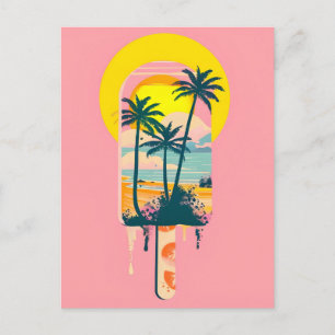 Cartes Pour Fêtes Annuelles Tropical Summer Sunset Sweets Paradise