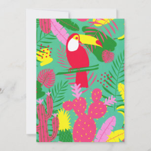 Cartes Pour Fêtes Annuelles Tropical Wild Jungle Paradise Toucan Aquarelle