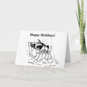Cartes Pour Fêtes Annuelles Trottinette Bouledogues