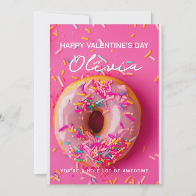Cartes Pour Fêtes Annuelles Trou Lot Awesome Drôle Donut Valentine's Day Card (Devant)