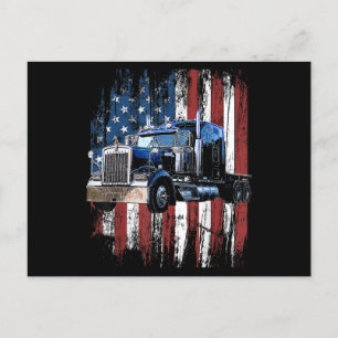 Cartes Pour Fêtes Annuelles Trucker American Flag Truck Driver Truck Driver Gi