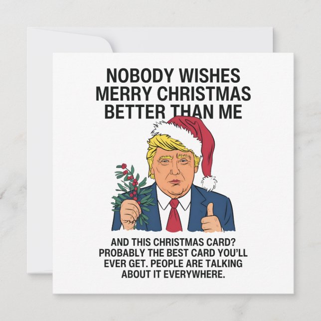 Cartes Pour Fêtes Annuelles Trump Christmas Personne ne veut Joyeux Noël (Devant)