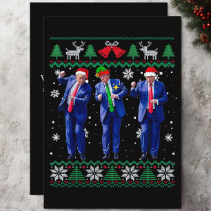 Cartes Pour Fêtes Annuelles Trump Dance, Drôle Trump Santa Claus Dance